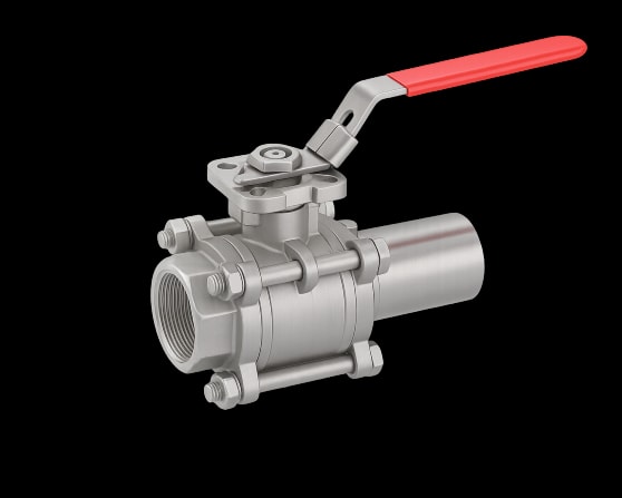 3-Piece Ball Valve – Extended Butt Weld/Threaded – PN63