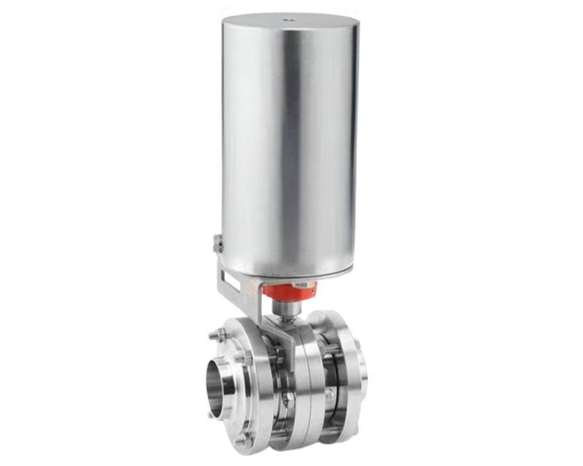 Sanitary 3-Piece Butterfly Valve – Pneumatic – Butt Weld